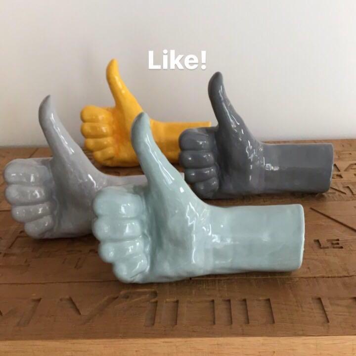 Yellow Ceramic Thumbs Up