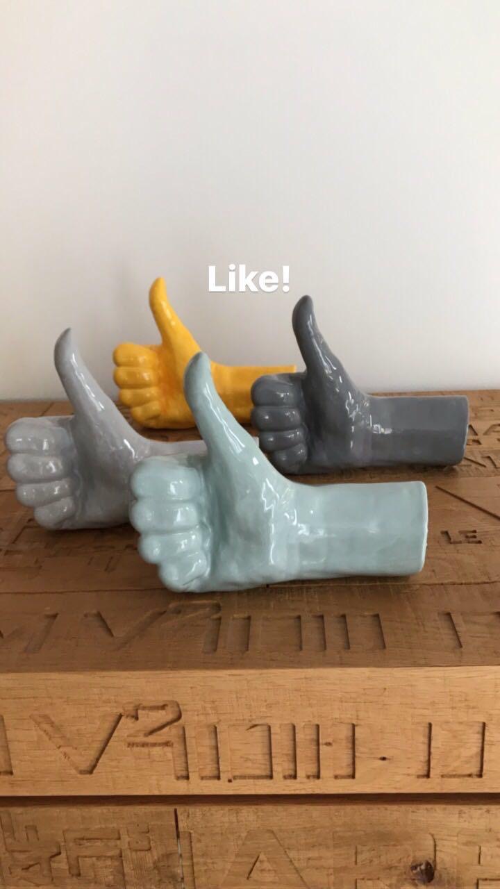 Light Grey Ceramic Thumbs Up