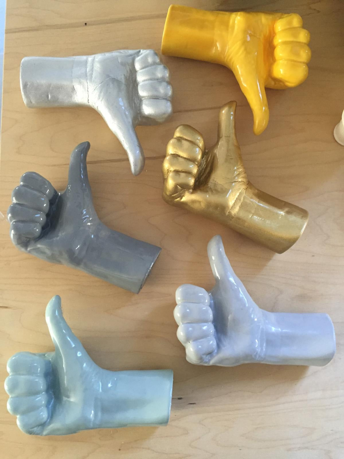 Light Grey Ceramic Thumbs Up