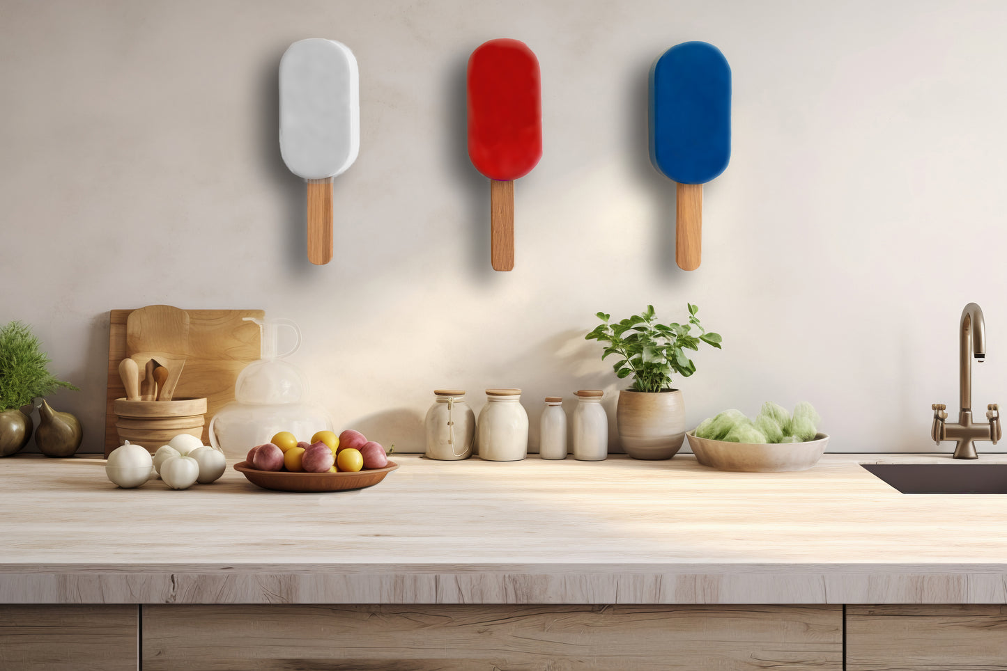 American Flag Popsicles Set of 3