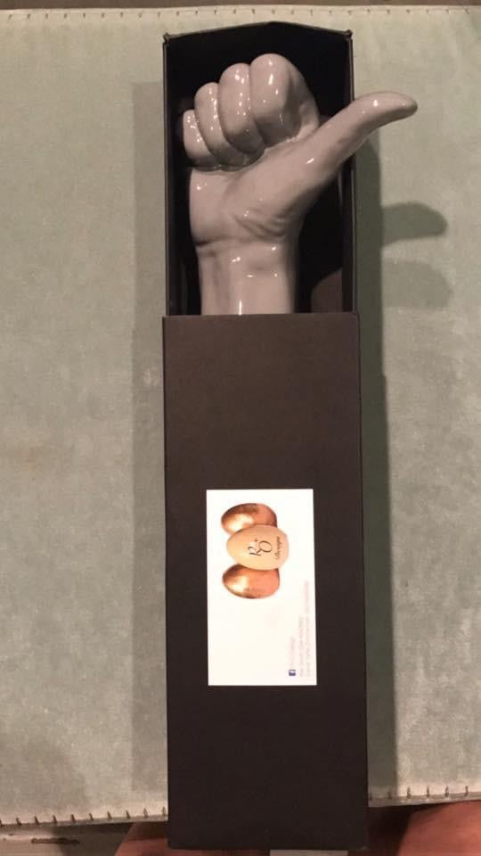 Light Grey Ceramic Thumbs Up