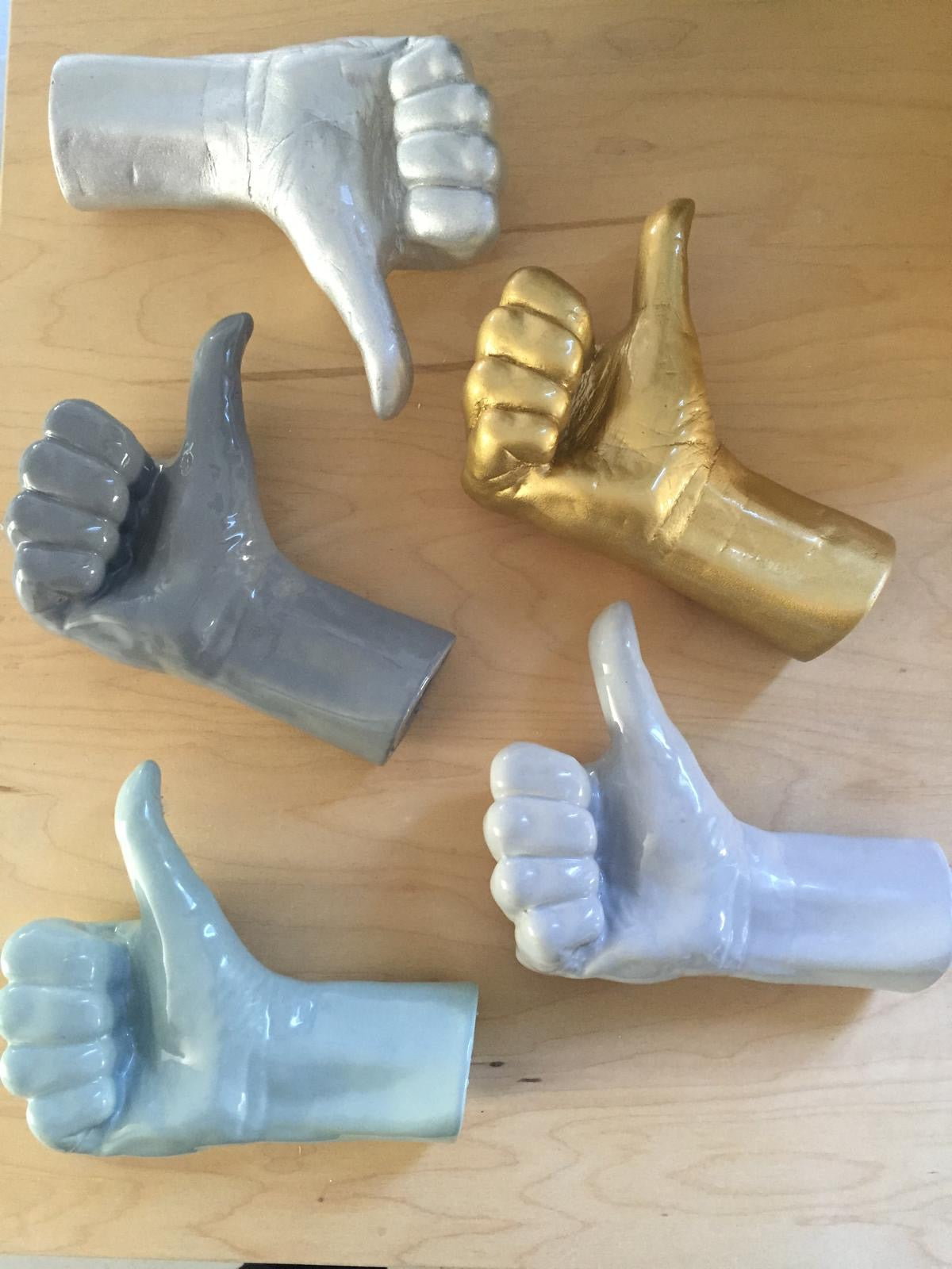 Light Grey Ceramic Thumbs Up