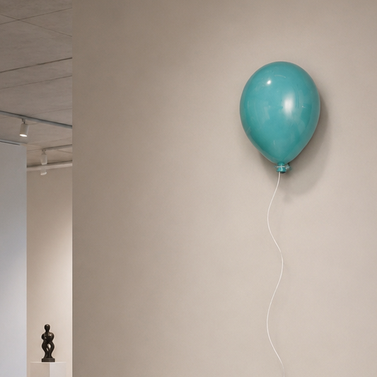 Turquoise Glossy Ceramic Balloon Sculpture