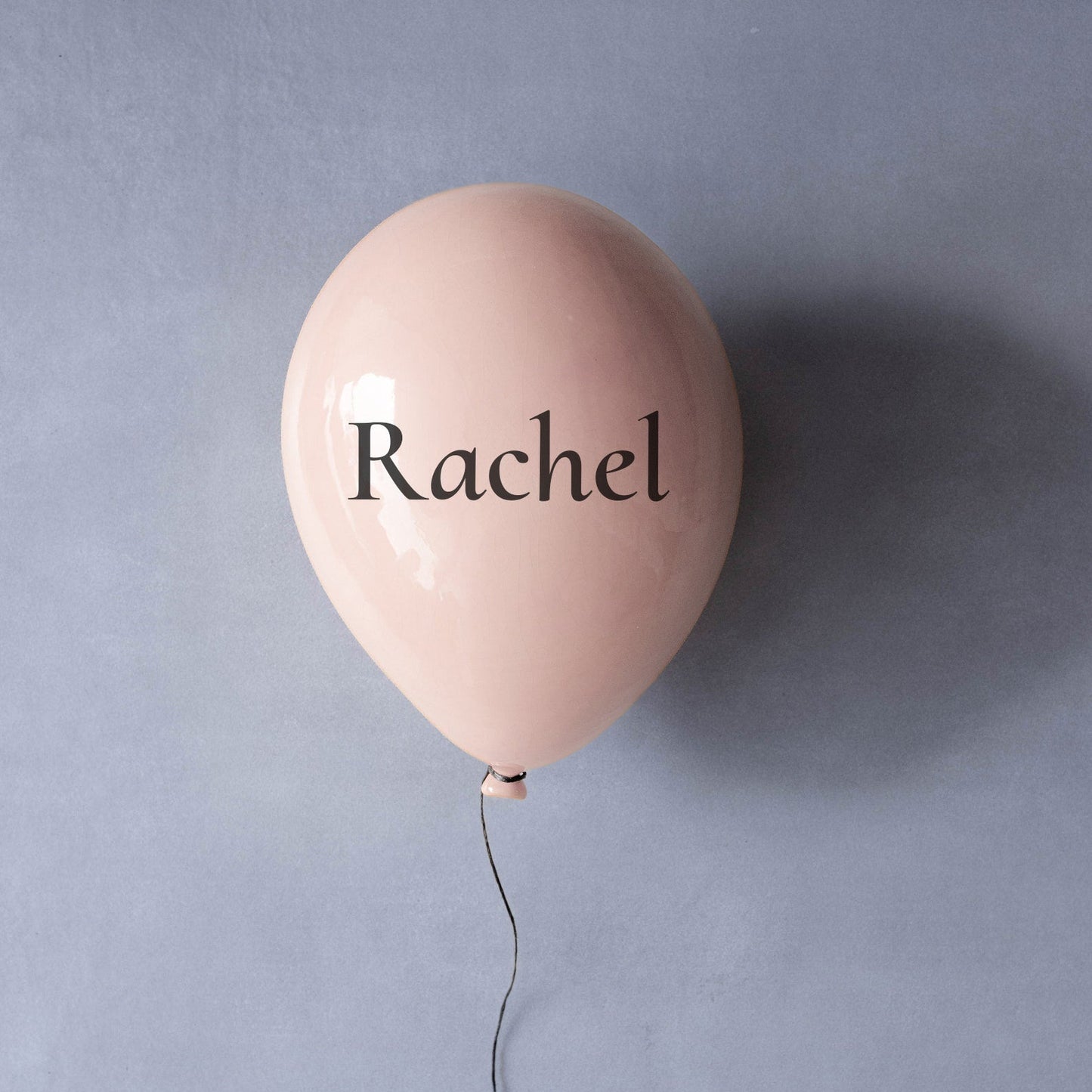 Pink Polka Dot Glossy Ceramic Balloon Sculpture