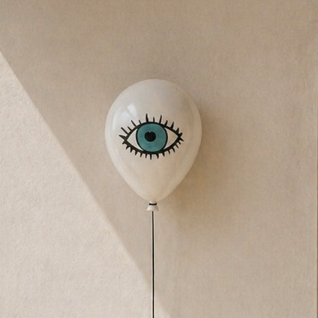 Evil Eye White Glossy Ceramic Balloon Wall Sculpture