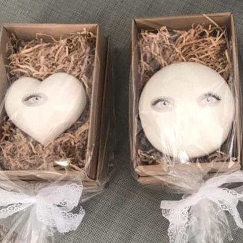 Ceramic Good Eye Heart Sculpture
