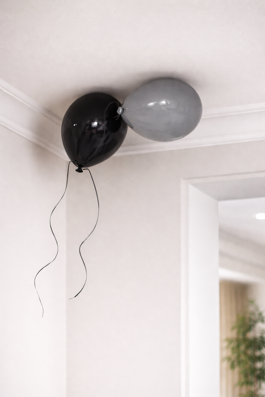 Black Glossy Ceramic Ceiling Balloon Sculpture