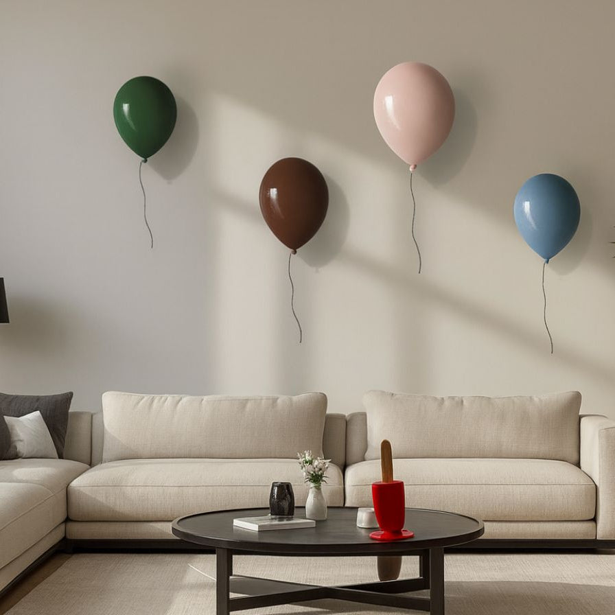 White Glossy Ceramic Balloon Sculpture