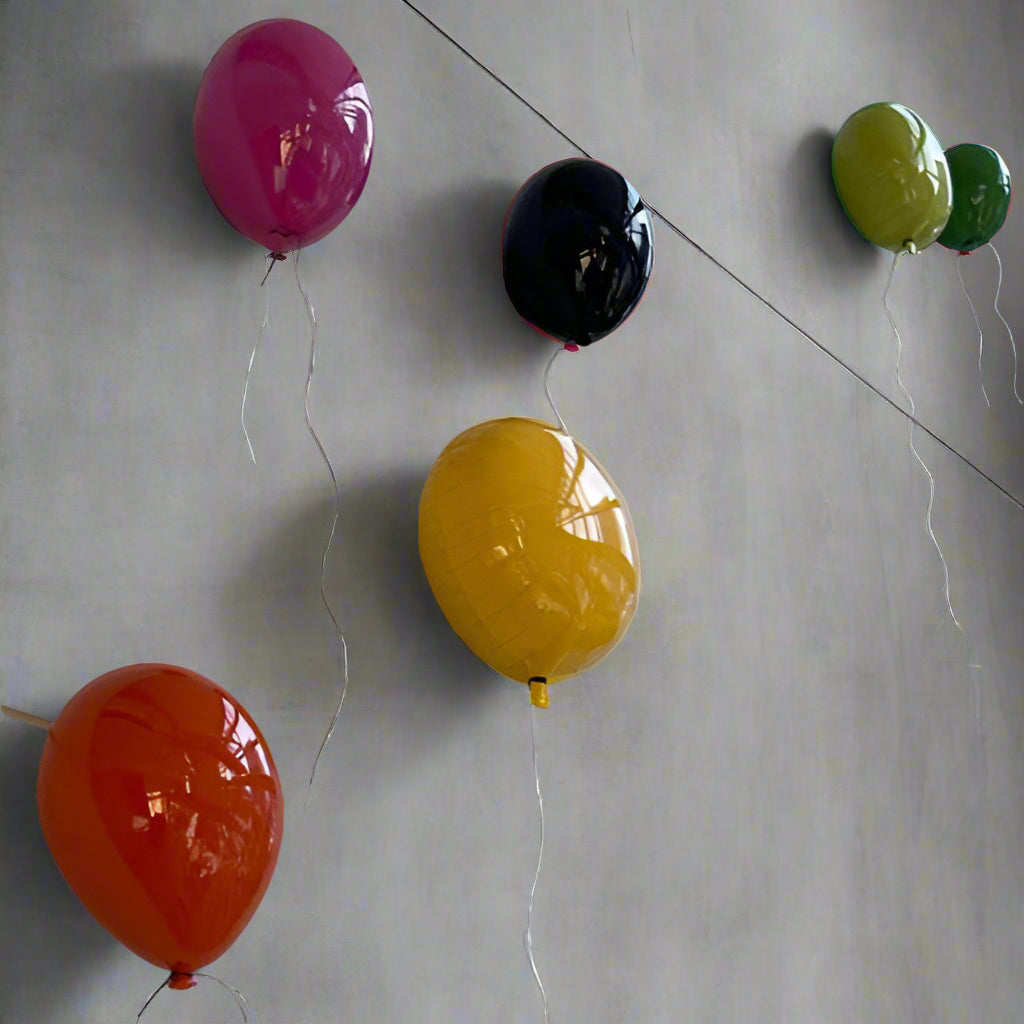 Yellow Glossy Helium Ceramic Balloon Sculpture