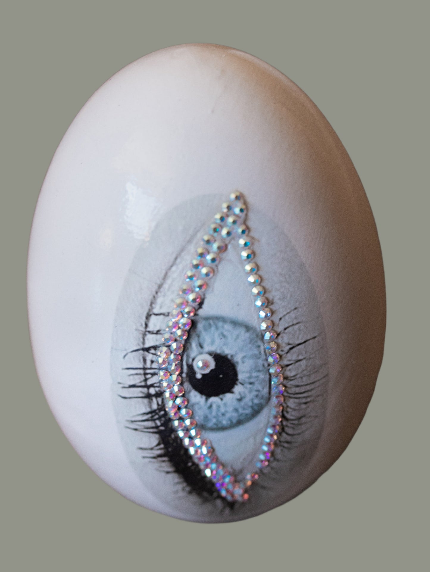 Swarovski Crystal Ceramic Good Eye Egg Sculpture