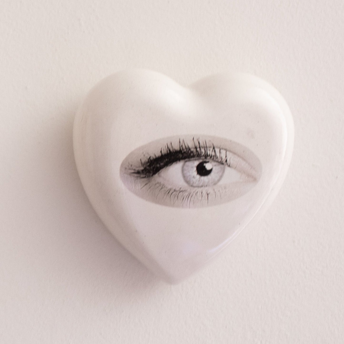 Ceramic Good Eye Heart Sculpture
