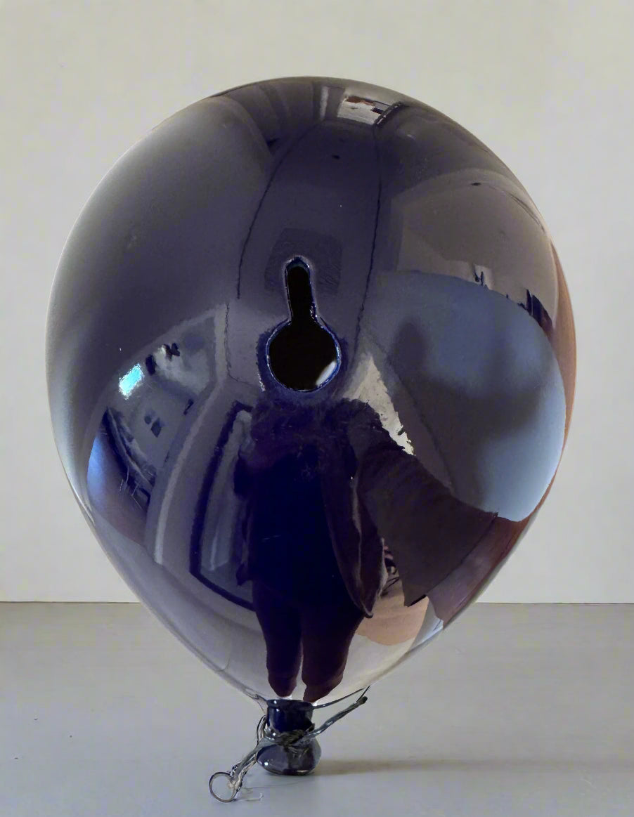 Blue indigo Mirror-Like Finish Ceramic Balloon Sculpture
