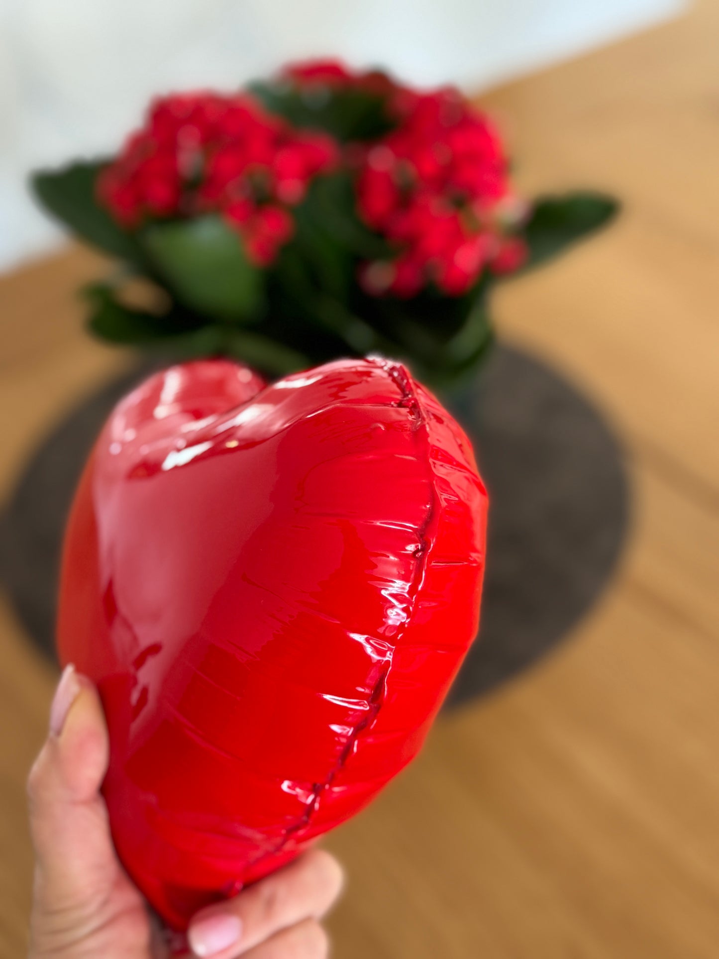 Lilac Glossy Ceramic Heart Balloon Sculpture