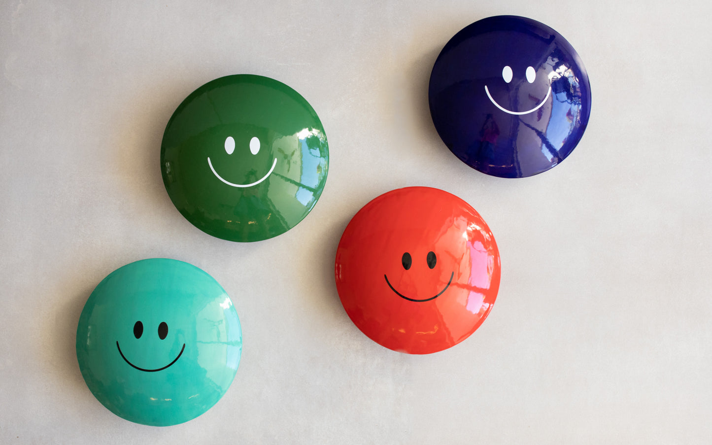 Navy Blue Glossy Ceramic Smiley M&M