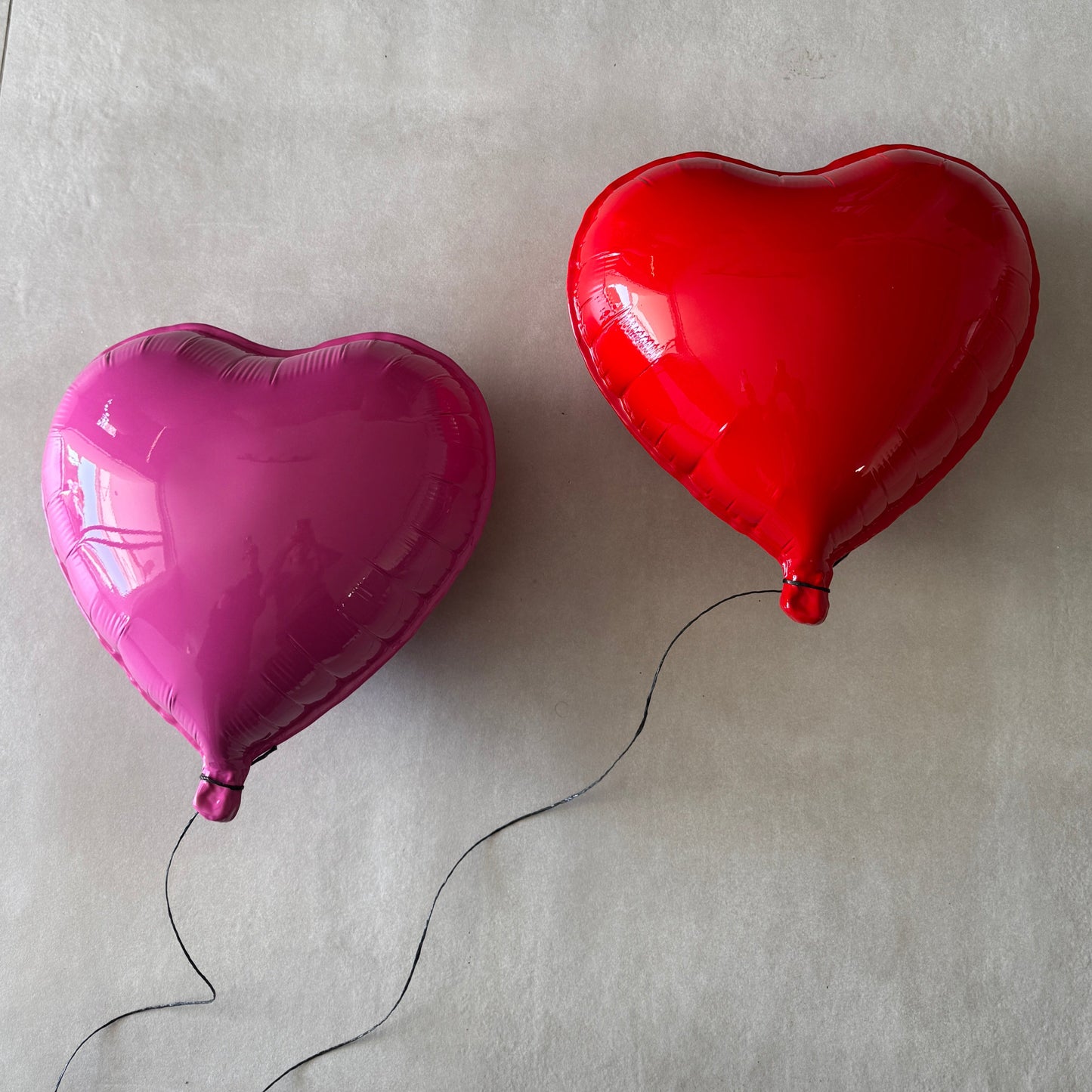 Magenta Glossy large Ceramic contemporary Heart Balloon Sculpture