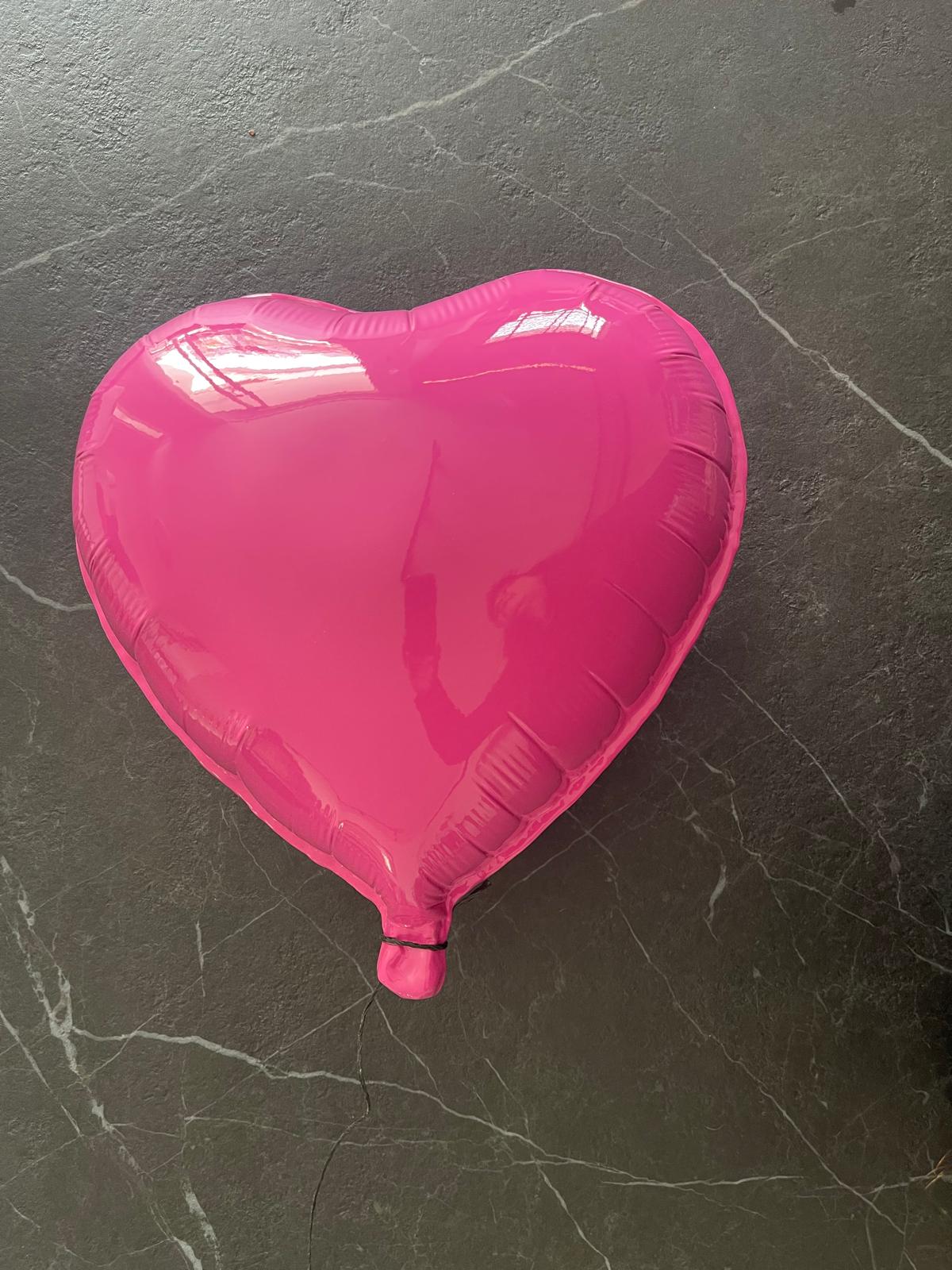 Magenta Glossy large Ceramic contemporary Heart Balloon Sculpture