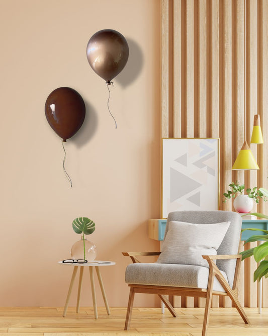 Chocolate Glossy Ceramic Balloon Sculpture