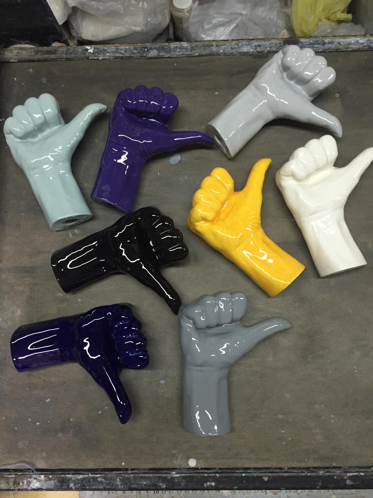 Light Grey Ceramic Thumbs Up