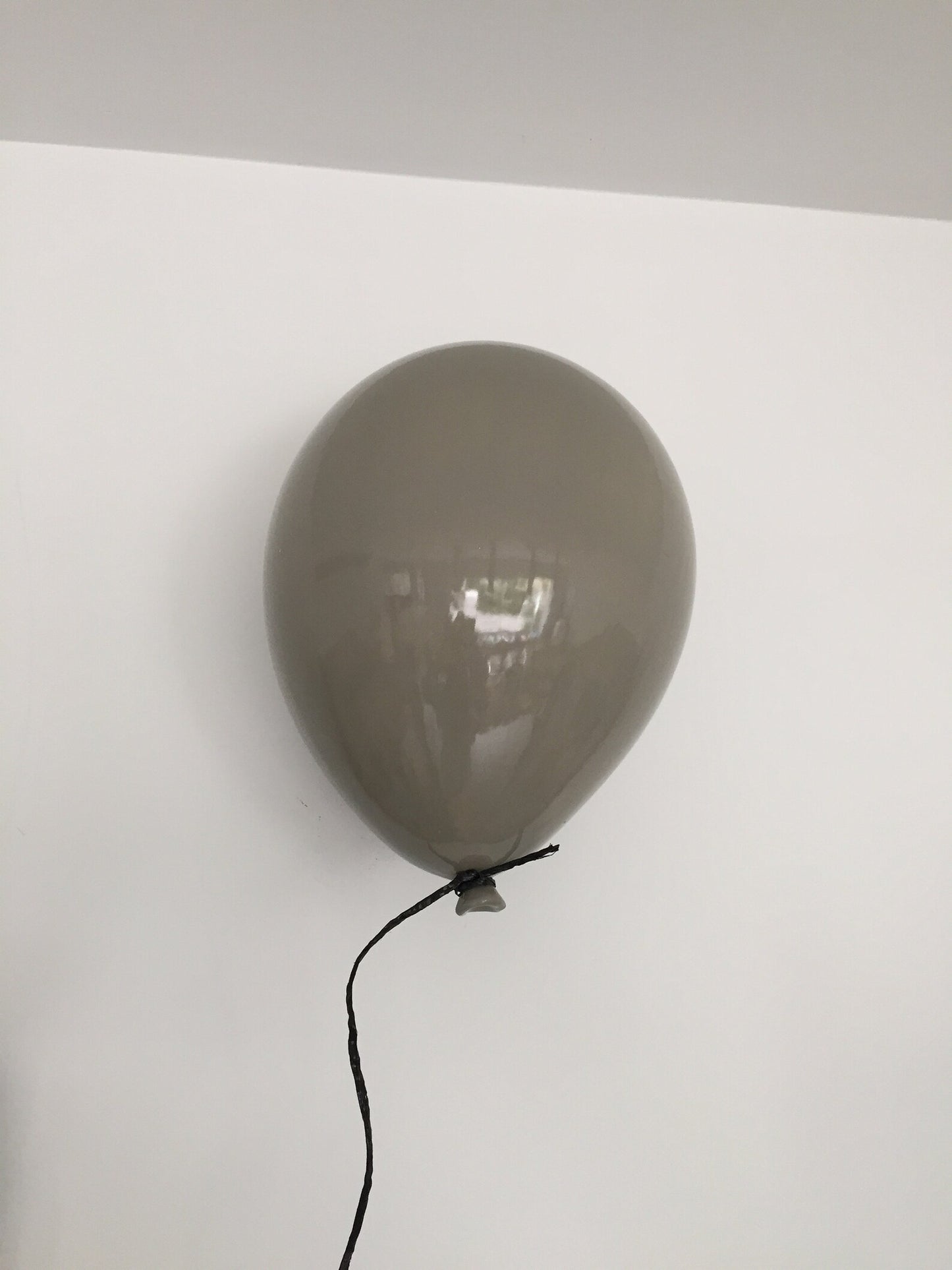 Grey Glossy Ceramic Balloon Sculpture