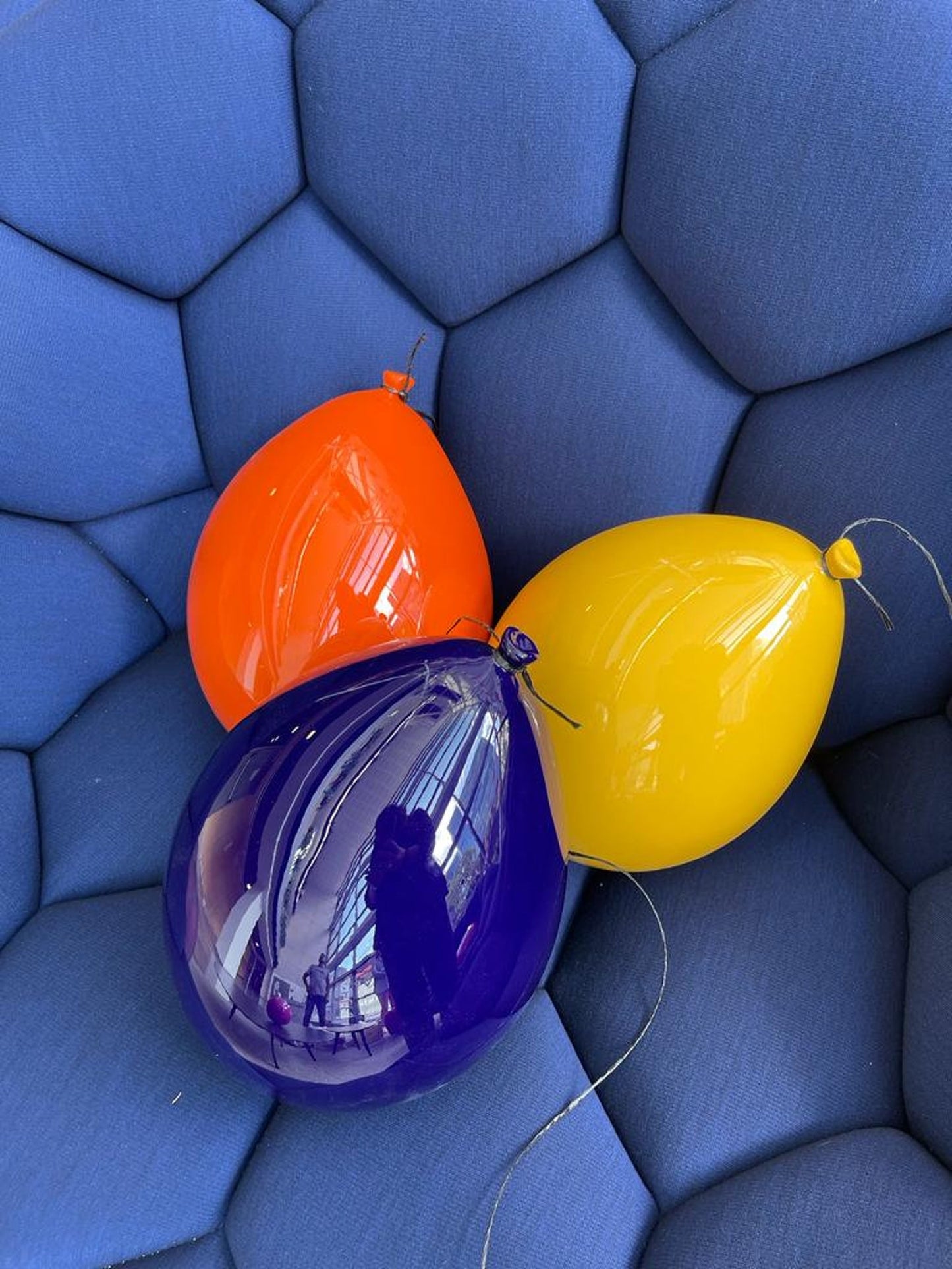 Orange Mirror-Like Finish Ceramic Balloon Sculpture
