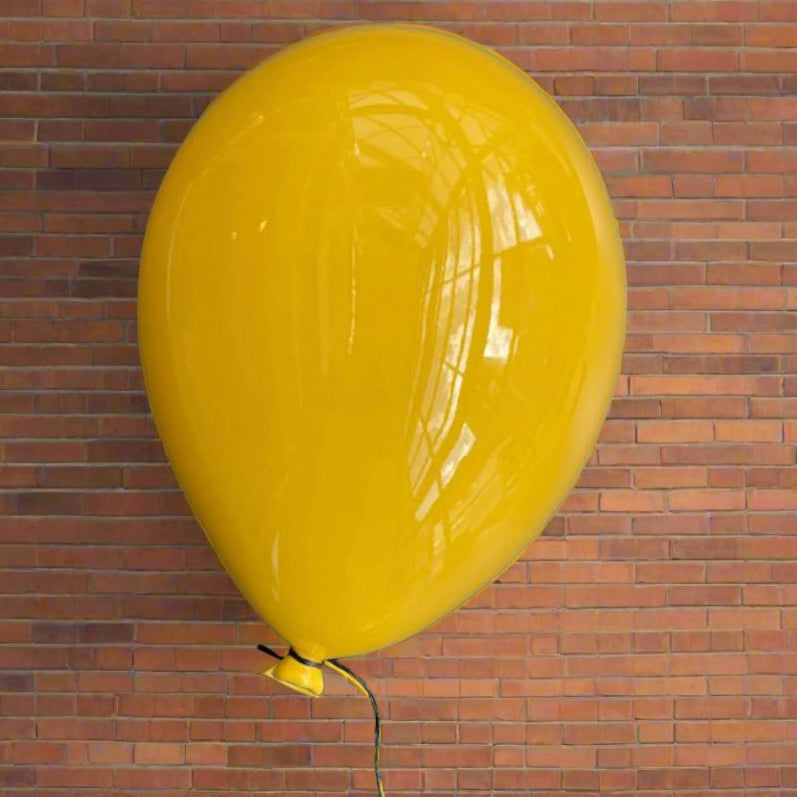 Yellow Glossy Ceramic Balloon Sculpture