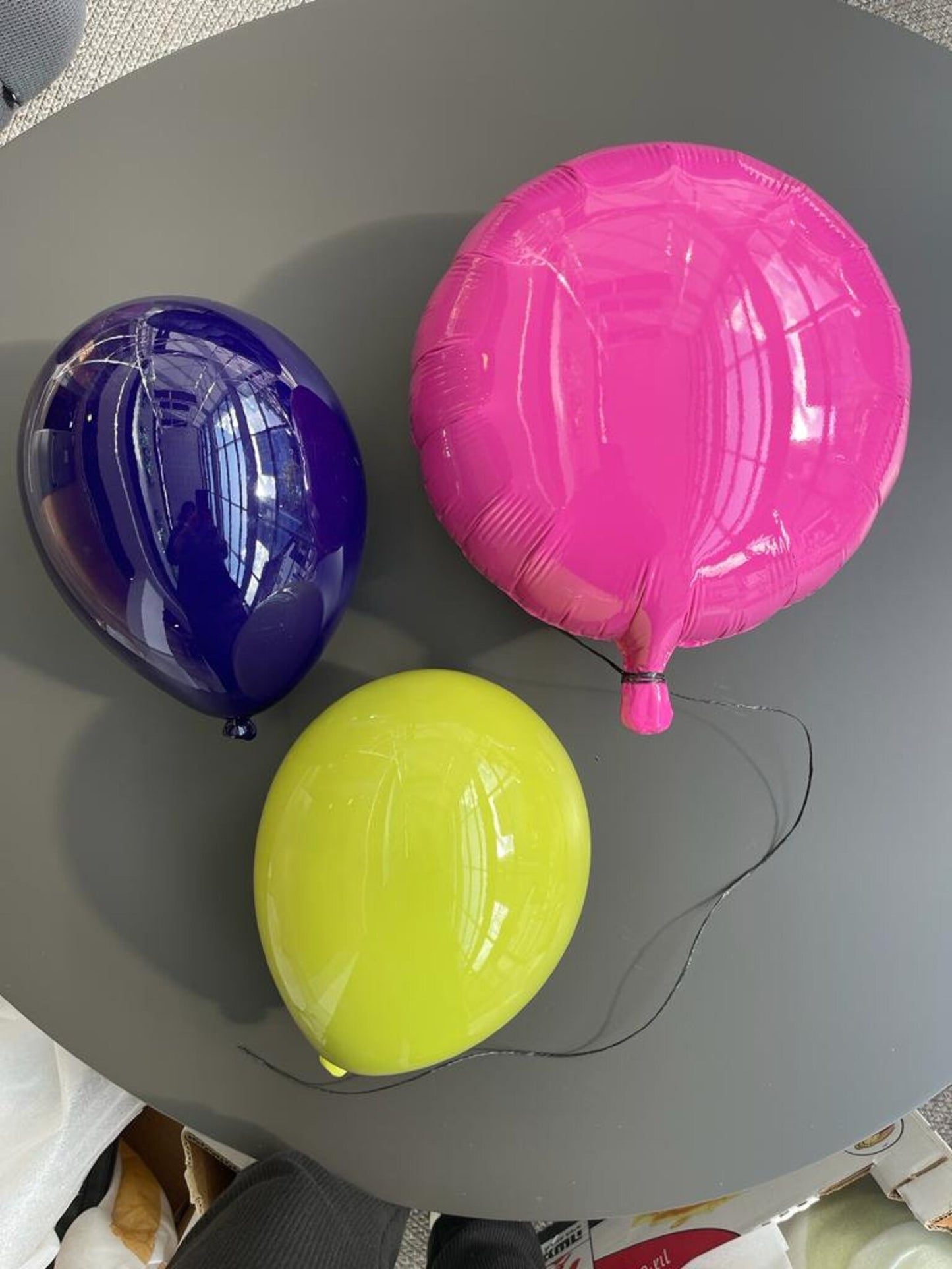 Magenta Mirror-Like Finish Helium Ceramic Balloon Sculpture