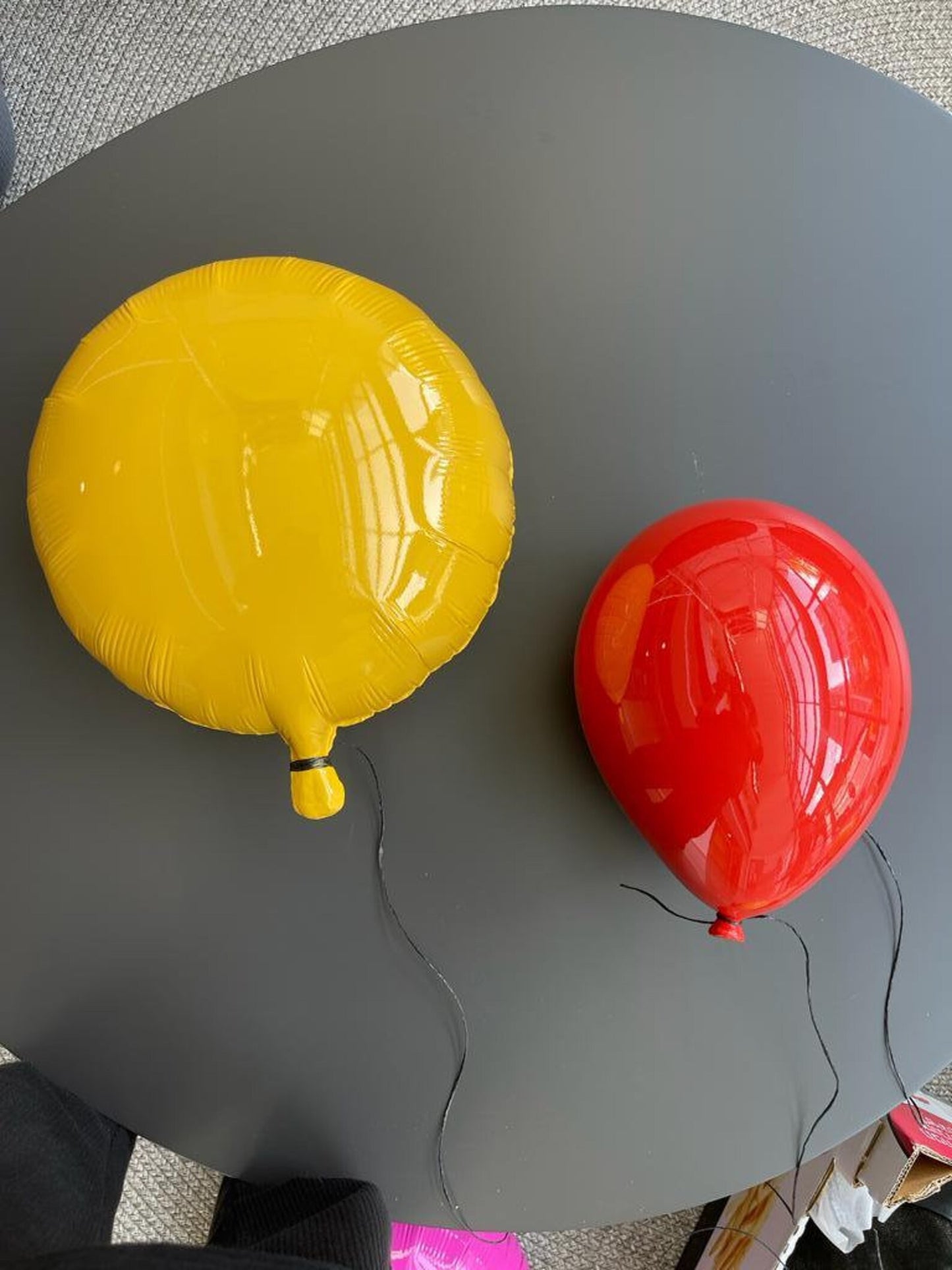 Yellow Glossy Helium Ceramic Balloon Sculpture