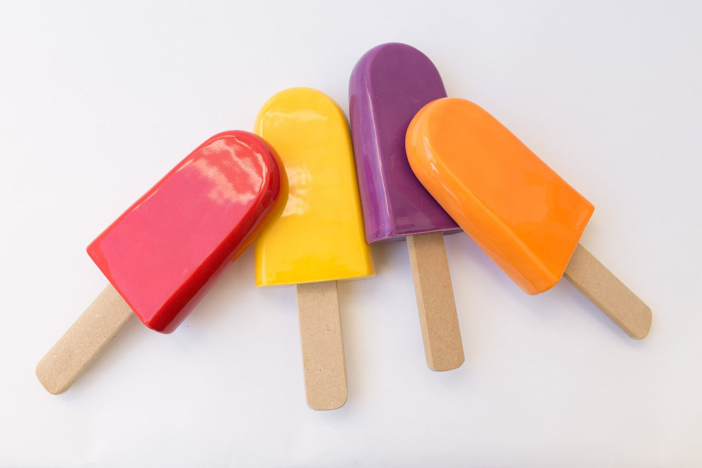 Set of 4 Ceramic Popsicle Sculptures