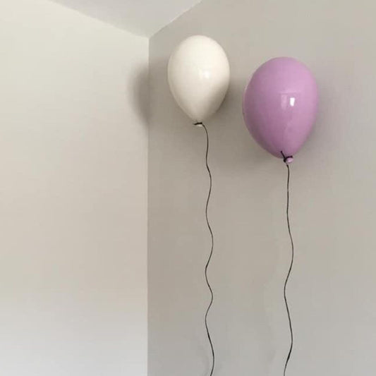 White Glossy Ceramic Balloon Sculpture