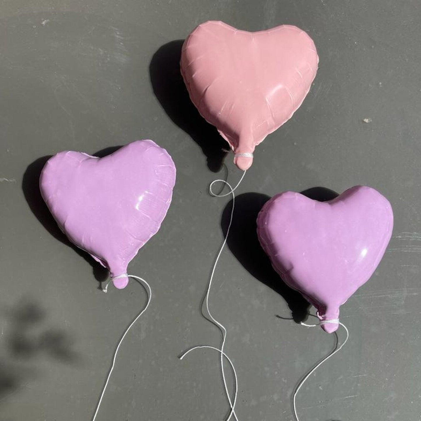 Lilac Glossy Ceramic Heart Balloon Sculpture