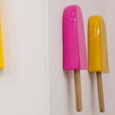 Yellow Ceramic Ice Pop Sculptures