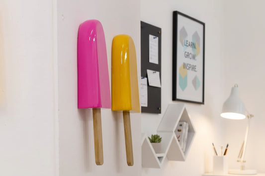 Yellow Sunny Ceramic Ice Pop Sculptures