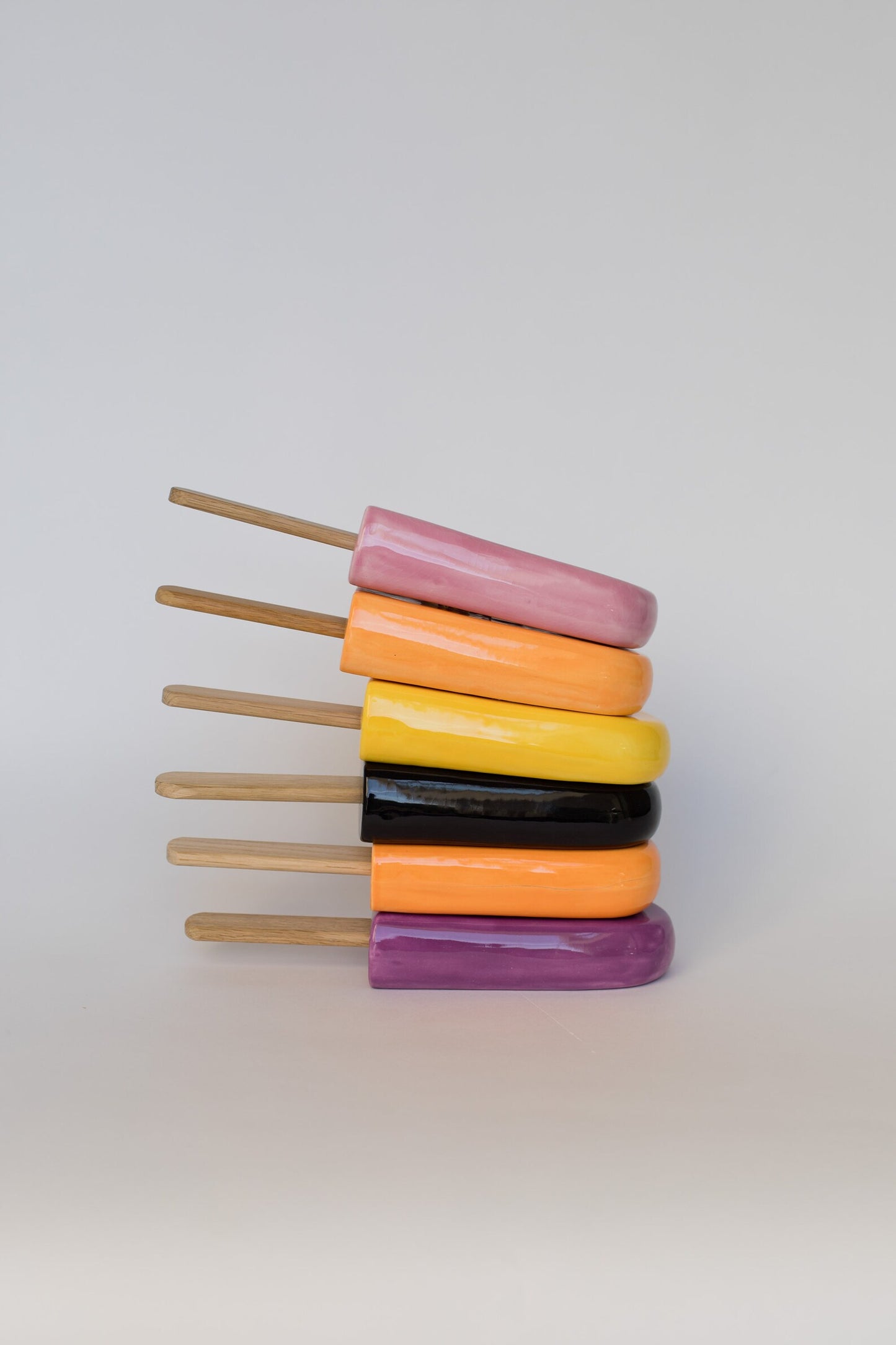 Set of 6 Small Ceramic Popsicle Sculptures