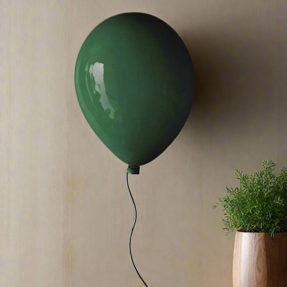 Forest Green Glossy Ceramic Balloon Sculpture