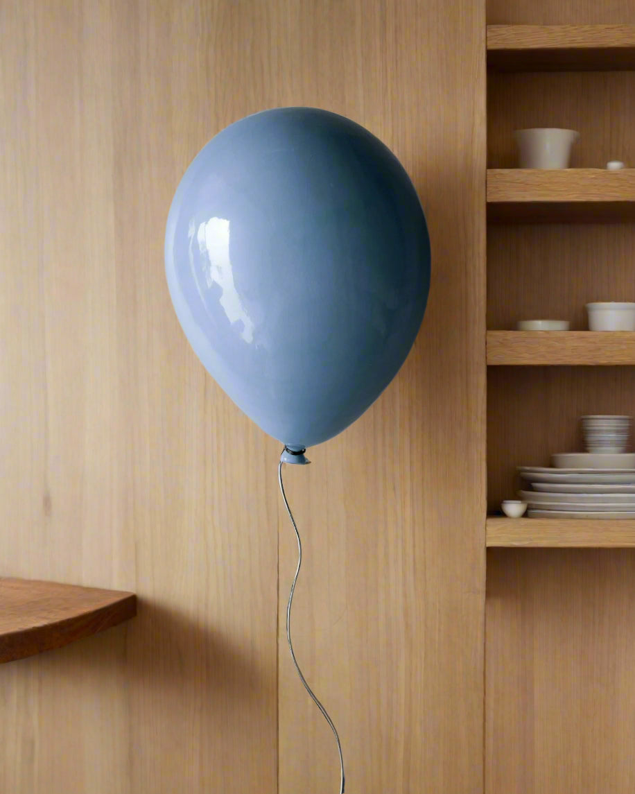 Blue Dawn Glossy Ceramic Balloon Sculpture