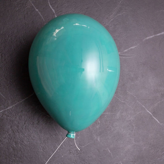 Turquoise Glossy Ceramic Balloon Sculpture