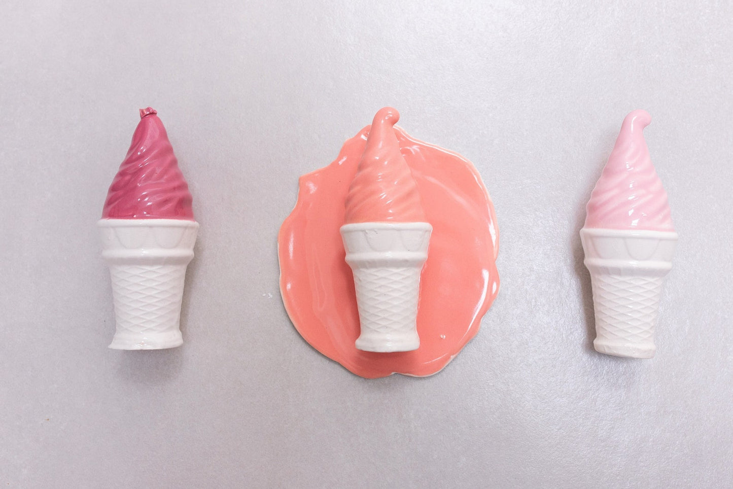 Light Pink Ceramic Soft Serve Ice Cream Sculpture