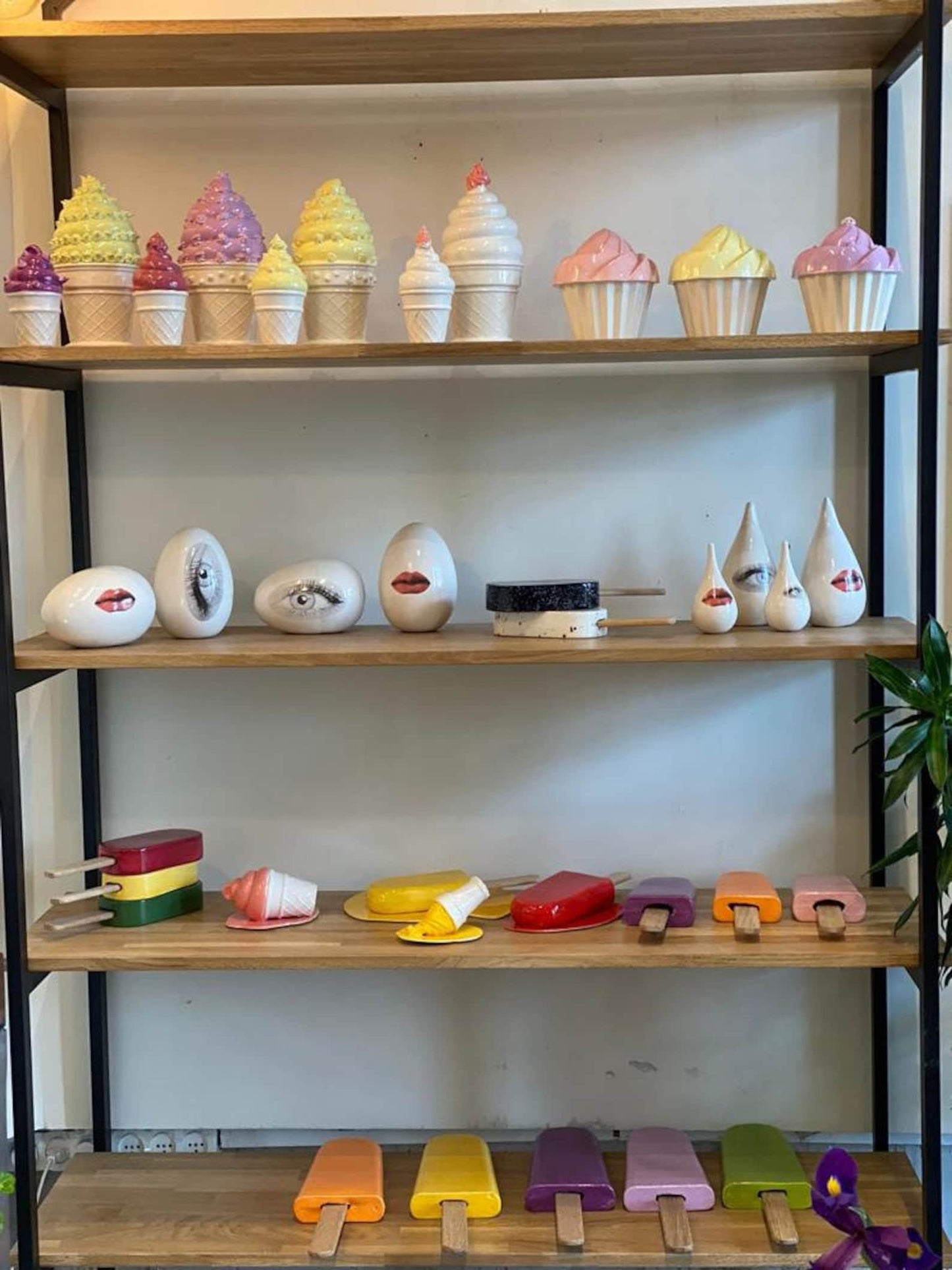 Ceramic Lips Egg Sculpture