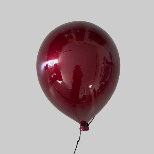 Red Wine Ceramic Balloon Sculpture in Metallic finish