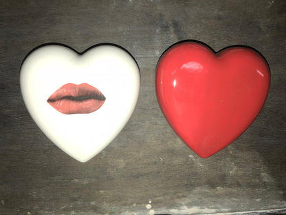 Ceramic Lips Heart Sculpture