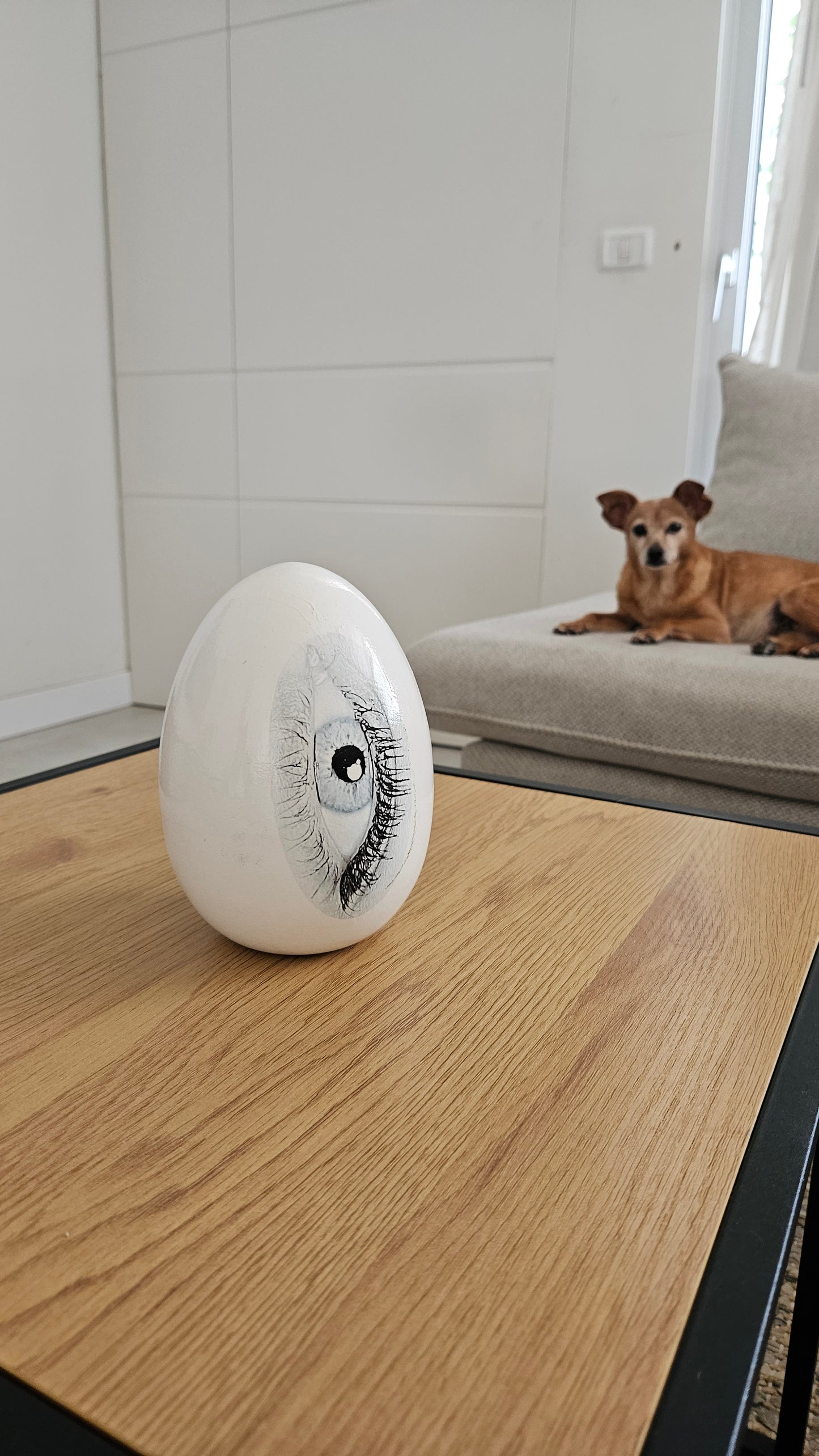 Ceramic Good Eye Egg Sculpture