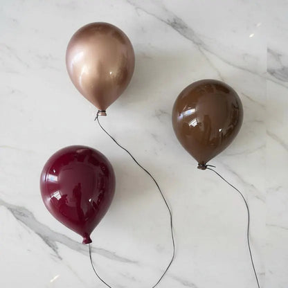 Merlot Glossy Ceramic Balloon Sculpture