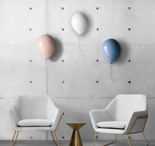 White Glossy Ceramic Ceiling Balloon Sculpture