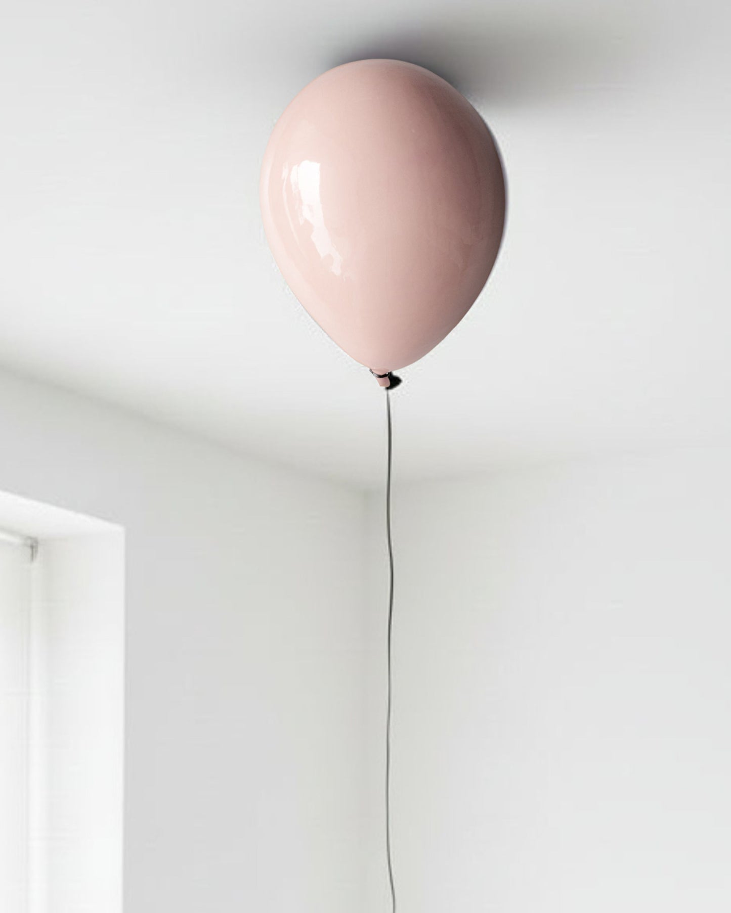 Pink Blush Glossy Ceramic Balloon Sculpture