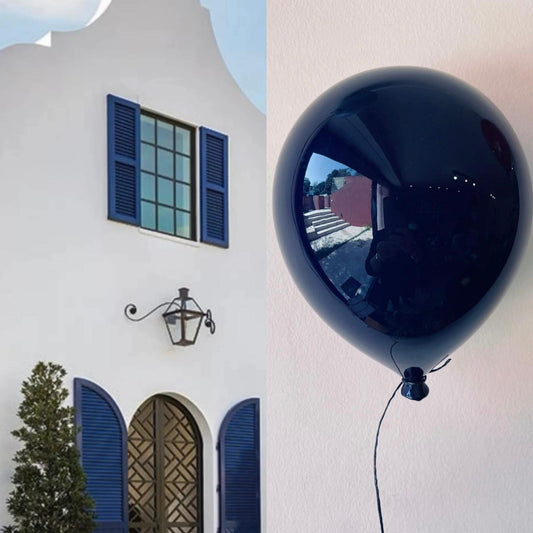 Blue indigo Mirror-Like Finish Ceramic Balloon Sculpture