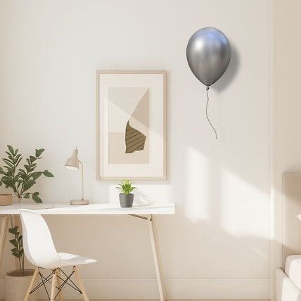 Silver Metallic Ceramic Balloon Sculpture