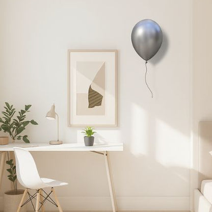 Silver Metallic Ceramic Balloon Sculpture