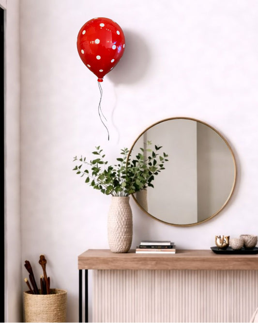 Red Polka Dot Ceramic Balloon Sculpture