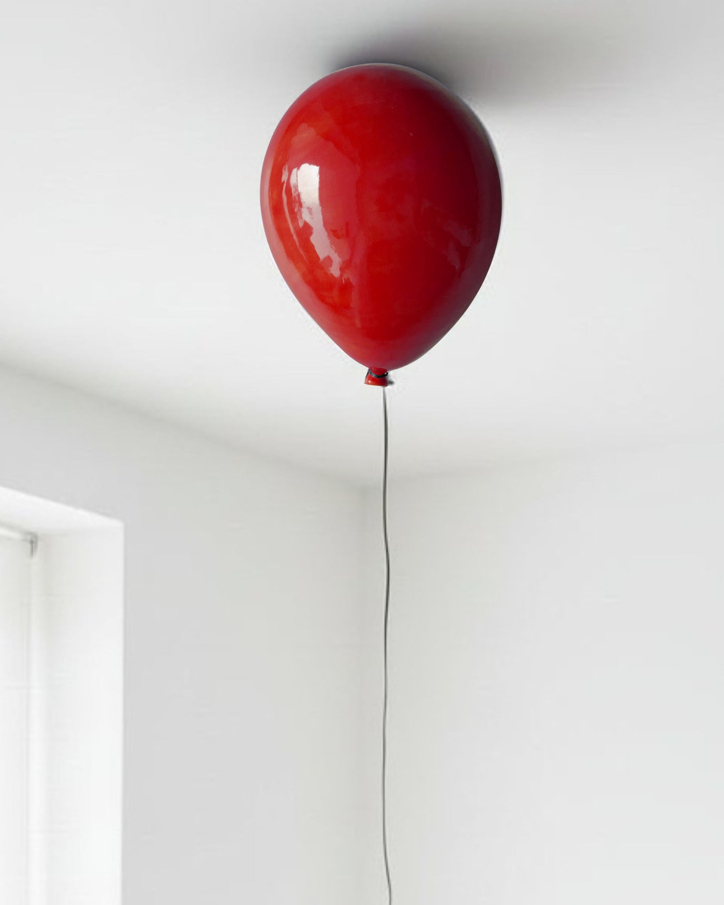 Red Glossy Ceramic Balloon Wall Sculpture