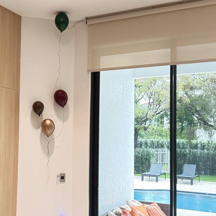 Set of 3 Balloon Sculptures - Merlot, Metallic Beige & Latte Brown